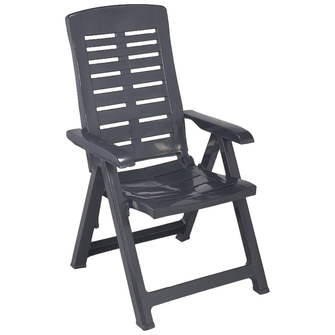 Sedia da Esterno Nero Antracite una Sedia Schienale Reclinabile, Multiposizione Made in Italy - Heflin