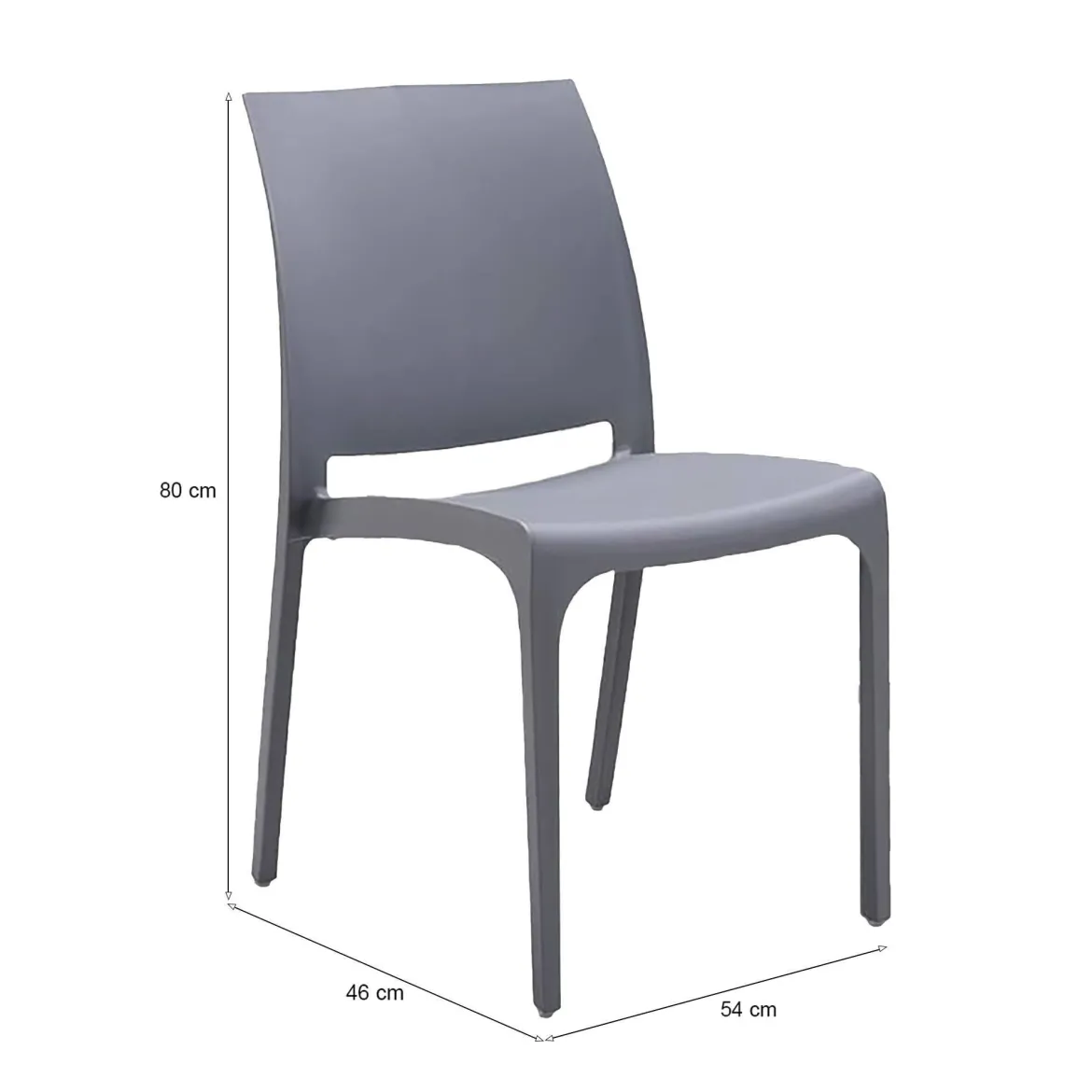 Sedia da esterno resistente grigio - Tambora