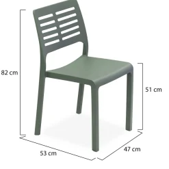 Sedia da Esterno Verde 4 Sedie Impilabile, Peso Supportato 120 kg Made in Italy - Eclectic