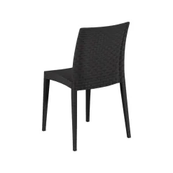 Sedia da giardino effetto rattan impilabile antracite - Ferla