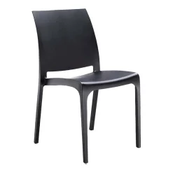 Sedia da giardino impilabile nero - Tambora