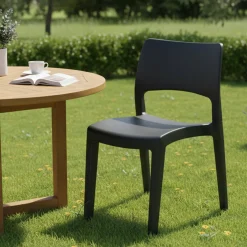 Sedia da giardino minimal antracite - Zircone