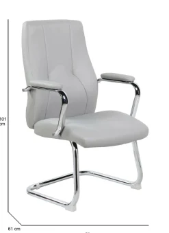 Sedia ergonomica imbottita in ecopelle grigio - Lucana