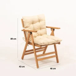 Sedia giardino imbottita in legno antracite - Zoldo