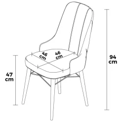 Sedia Grigio 6 Sedie Imbottito, Peso Supportato 120 kg - Cressa