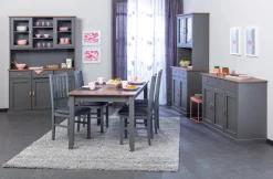 Sedia Grigio una Sedia Materiale Struttura in Legno Massello, Colore Seduta Grigio - Fraine
