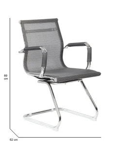 Sedia Grigio una Sedia Peso Supportato 120 kg, Altezza Seduta 43 cm - Balvano