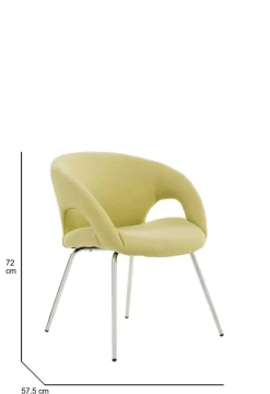 Sedia imbottita in tessuto giallo - Arturo
