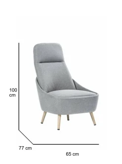 Sedia imbottita in tessuto grigio - Azzone