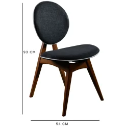 Sedia Marrone Noce 2 Sedie Imbottito, Peso Supportato 150 kg - Centrale