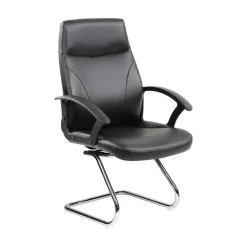 Sedia ufficio imbottita in ecopelle nero - Triangolo