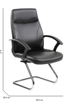 Sedia ufficio imbottita in ecopelle nero - Triangolo
