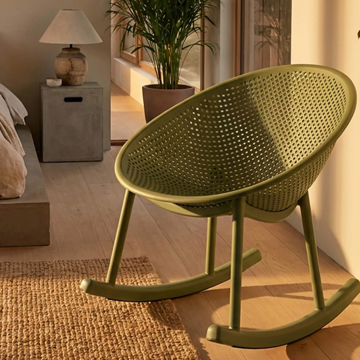 Sedia Verde 2 Sedie a Dondolo, Adatto per Indoor/outdoor, Materiale Struttura in Plastica - Phunt