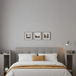Set Comodini Grigio Tortora 4 Ripiani Colore Ripiano Grigio, Elementi Inclusi 2 Comodini - Tartano