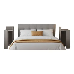 Set Comodini Grigio Tortora 4 Ripiani Colore Ripiano Grigio, Elementi Inclusi 2 Comodini - Tartano