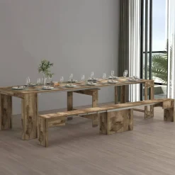 Set consolle allungabile 12 posti e 1 panca allungabile acero - Badesi