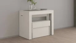 Set consolle allungabile 12 posti e 1 panca allungabile bianco lucido - Badesi