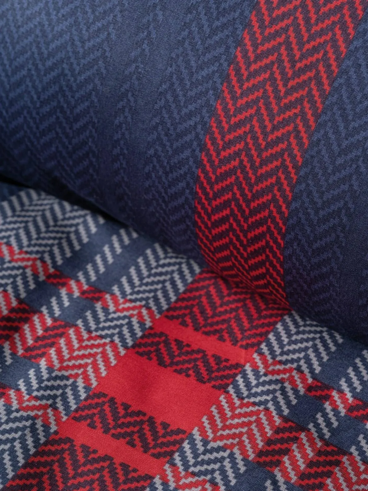 Set copripiumino singolo e 1 federa Tigard, 220x155 cm, Rosso e Blu