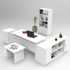 Set da ufficio Hilda, Bianco