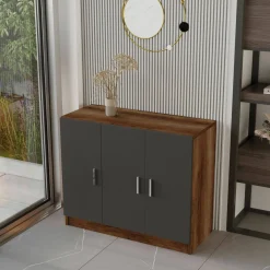Set da ufficio Nari, Noce e Antracite
