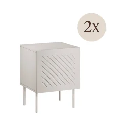 Set di 2 comodini Viano, 45x42 h59 cm, Beige