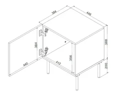 Set di 2 comodini Viano, 45x42 h59 cm, Beige