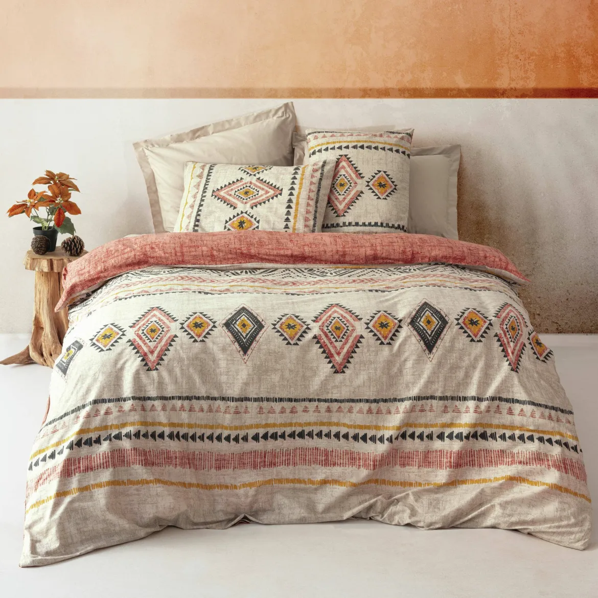Set di copripiumino matrimoniale e 2 federe North Kingsville, Blu e Bianco, 240x220 cm
