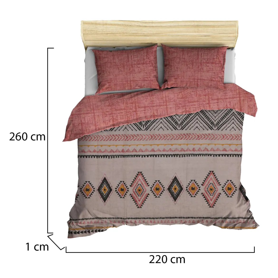 Set di copripiumino matrimoniale e 2 federe North Kingsville, Blu e Bianco, 240x220 cm