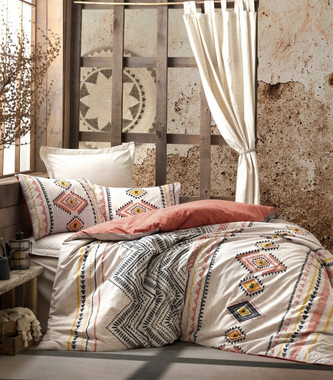 Set di copripiumino matrimoniale e 2 federe North Kingsville, Blu e Bianco, 240x220 cm