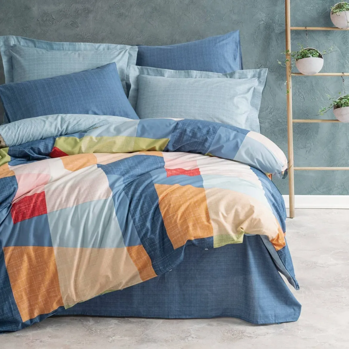 Set di copripiumino matrimoniale e 2 federe Solon, 260x220 cm, Misura copricuscini: 60x60 cm