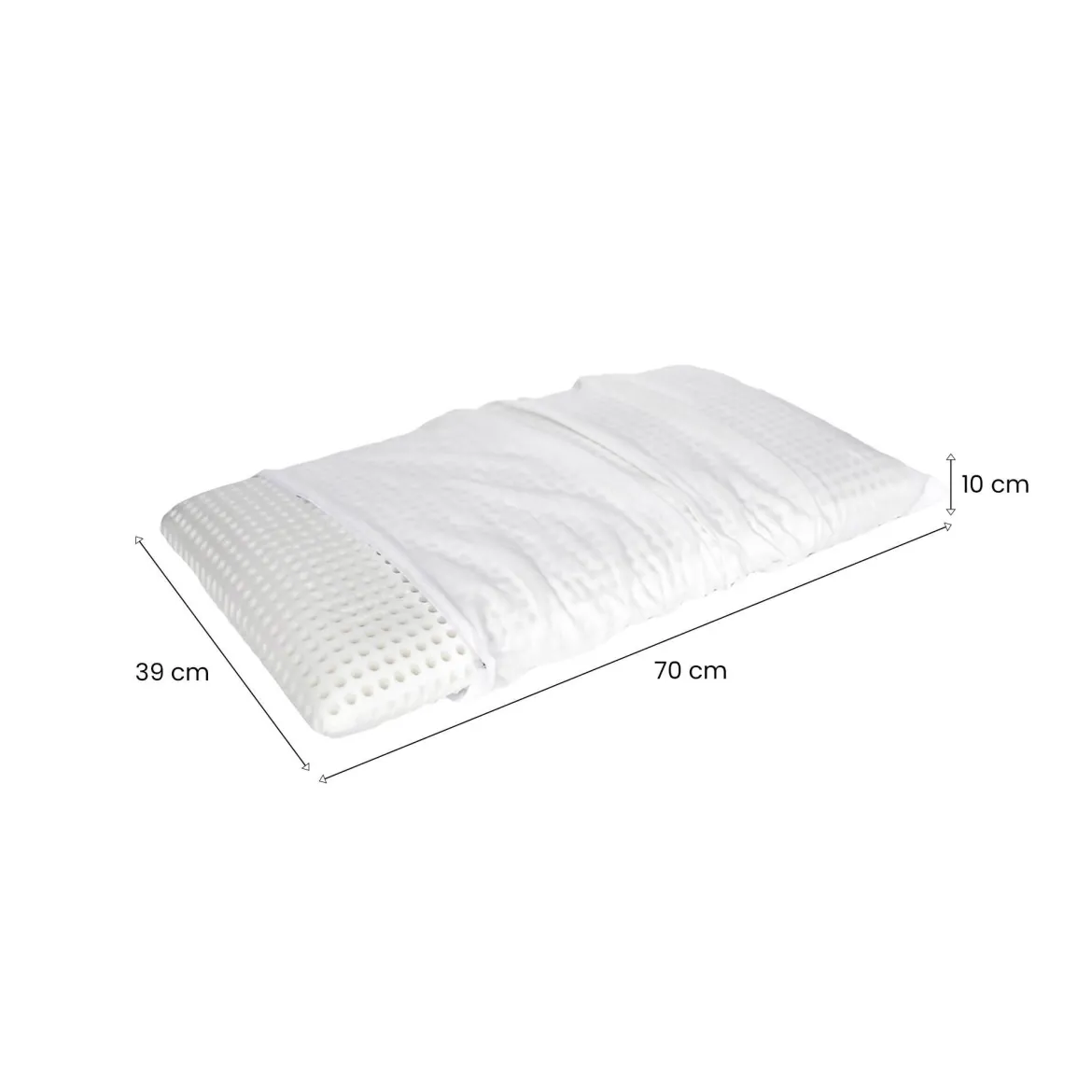 Set di 4 guanciali Alloro, Made in Italy, 70x39 h10 cm, Bianco