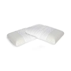 Set di 2 guanciali Basilico, Made in Italy, 70x40 h16 cm, Bianco