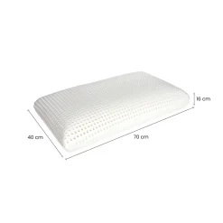 Set di 2 guanciali Cerfoglio, Made in Italy, 70x40 h16 cm, Bianco