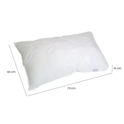 Set di 2 guanciali Salvia, Made in Italy, 73x44 h14 cm, Bianco