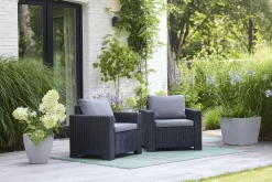 Set di 2 poltrone da esterno Miramichi, 83x68 h72 cm, Antracite