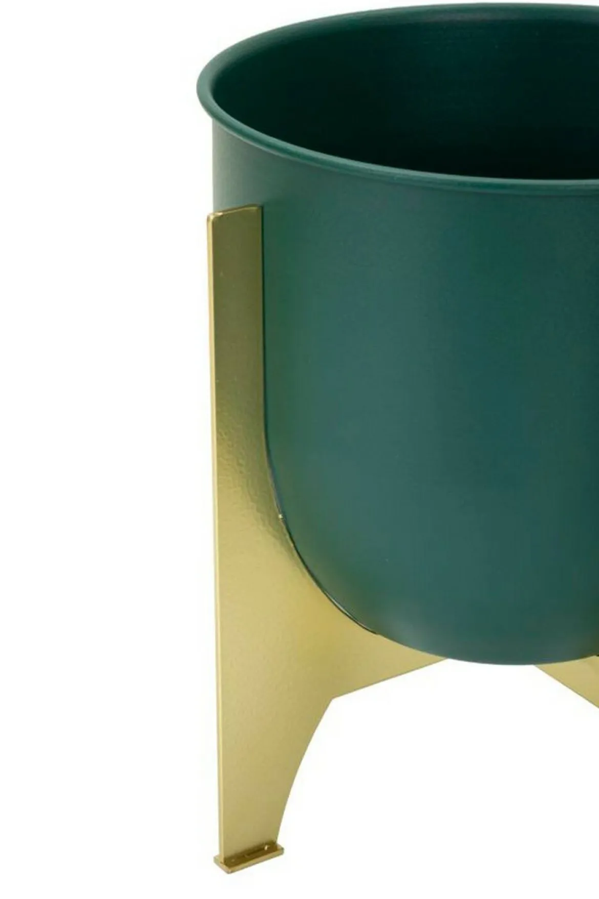 Set di 2 portavasi Barbena, 25x25 h26 cm, Verde e Oro