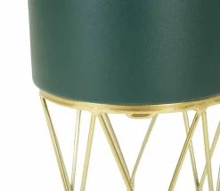 Set di 2 portavasi Parano, 23x23 h70 cm, Verde e Oro