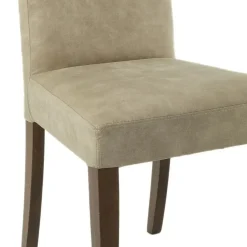 Set di Sedie Beige Marrone Noce 4 Sedie Effetto Velluto, Imbottito - Ferraris