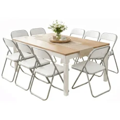 Set di Sedie Bianco Grigio 10 Sedie Imbottito, Peso Supportato 80 kg - Antenore