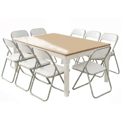 Set di Sedie Bianco Grigio 10 Sedie Imbottito, Peso Supportato 80 kg - Antenore