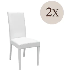 Set di Sedie Bianco 2 Sedie Imbottito, Effetto Laccato - Ferraris