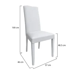 Set di Sedie Bianco 2 Sedie Imbottito, Effetto Laccato - Ferraris