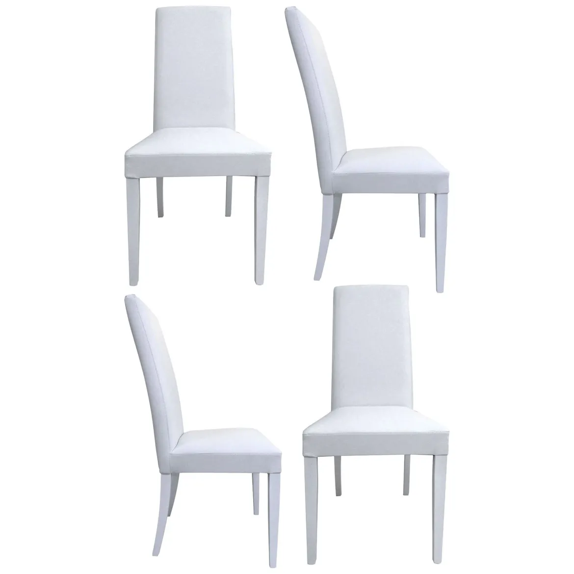 Set di Sedie Bianco 2 Sedie Imbottito, Effetto Laccato - Ferraris
