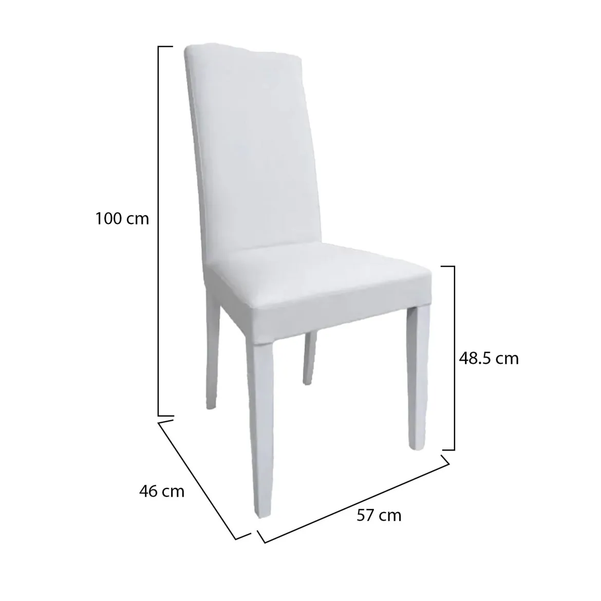 Set di Sedie Bianco 4 Sedie Imbottito, Effetto Laccato - Ferraris