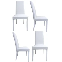Set di Sedie Bianco 4 Sedie Imbottito, Effetto Laccato - Ferraris