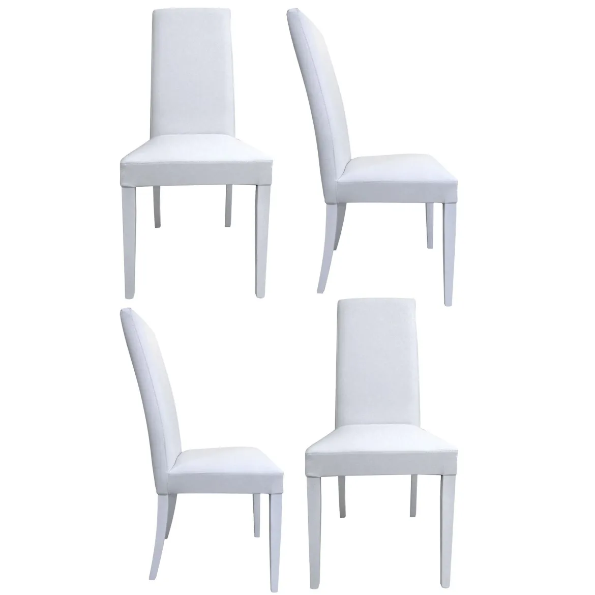 Set di Sedie Bianco 6 Sedie Imbottito, Effetto Laccato - Ferraris