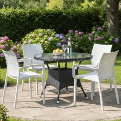Set di Sedie Bianco 4 Sedie Impilabile, Made in Italy - Buono
