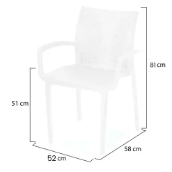 Set di Sedie Bianco 4 Sedie Impilabile, Made in Italy - Buono