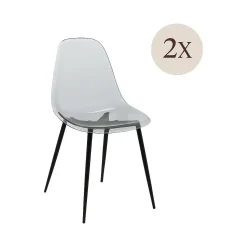 Set di 2 sedie casual in plastica fume - Amstrong