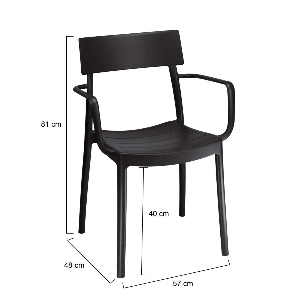 Set di 4 sedie da balcone impilabili antracite - Dompu